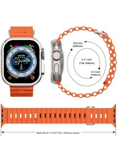Color Fans Apple Watch Ocean Band 41mm 40mm 38mm for Men Women, Soft Silicone Sport Band Replacement Strap for Apple Watch Ultra iWatch Series 8 7 SE 6 5 4 3 2 1 Orange  - Image 3