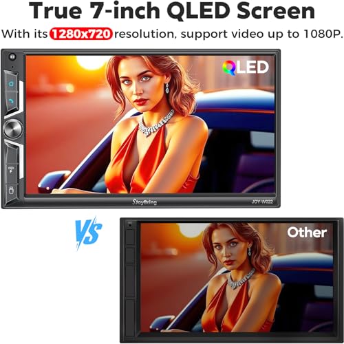 SJoyBring 7" QLED Double Din Car Stereo - Wireless Apple CarPlay & Android Auto, 240W 4.2CHN, SWC, Bluetooth, FM/AM Car Radio, 2 Subwoofers Outputs, Backup Camera - Image 5