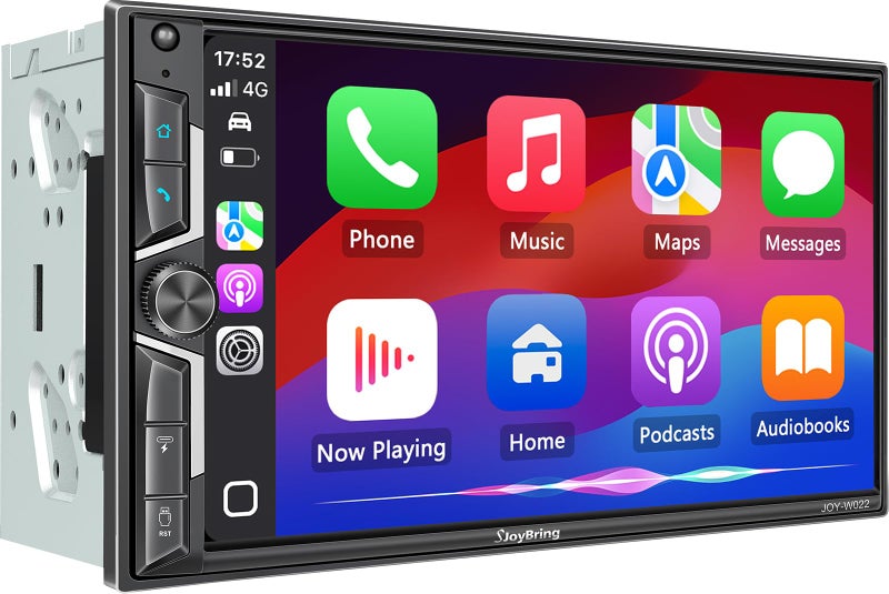 SJoyBring 7" QLED Double Din Car Stereo - Wireless Apple CarPlay & Android Auto, 240W 4.2CHN, SWC, Bluetooth, FM/AM Car Radio, 2 Subwoofers Outputs, Backup Camera - Image 1
