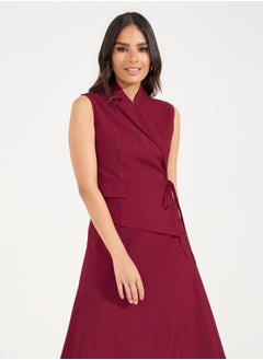 Plain Tie-Up Sleeveless Blazer Midi Dress - pzsku/ZC37538CE22274992EAEDZ/45/_/1728492637/4b2ff1c9-9f40-4675-b10a-5ae3eef704c4