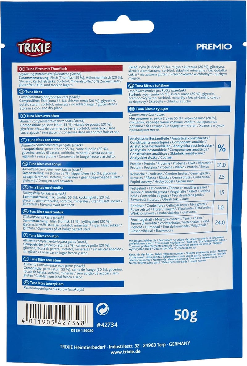 Trixie Premio Tuna Bites Cat Treats - 50G - Image 2