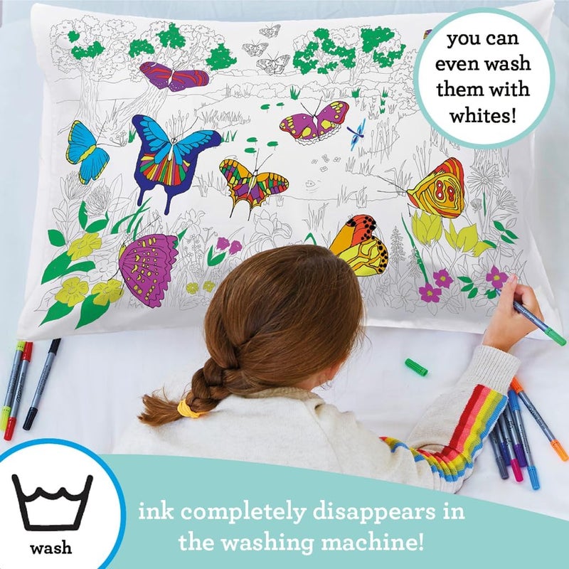 eatsleepdoodle - Coloring Pillowcase for Kids – Reusable DIY Pillow Cover with Washable Markers, Educational Arts & Crafts Activity for Boys & Girls, Fun Gift for Creative Play, Machine Washable - Image 5