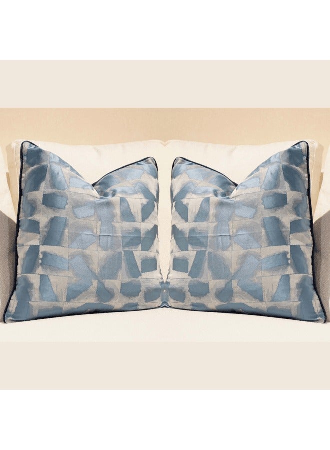 MAAC HOME MAAC Home Set of 2 Cushion Cover  Elegant Multicolored Living Room Sofa Cushion Cover- Blue Premium Modern Minimalist Elegant design for Sofa Couch Bed Chair (Cushion Cover With Filler)  - Image 1