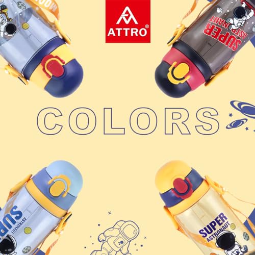 ATTRO Plastic Super Astro 600Ml Water Bottle A Stylish&Functional Bottle with Eye-Catching Print,Detachable Belt&Hydration Tracker Bpa-Free,Leak-Proof Ideal for School,Office&Outdoor-Coal Black - Image 3