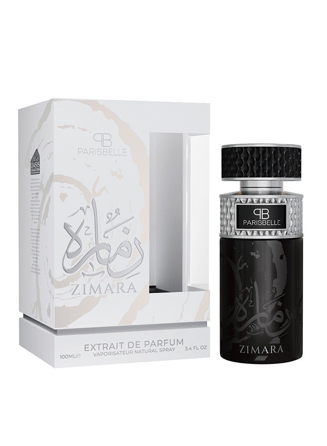 Parisbelle Zimara Oasis Collection Extrait De Parfum 100ml | Floral-Leather Unisex Fragrance with Rose, Musk & Vanilla - Image 1