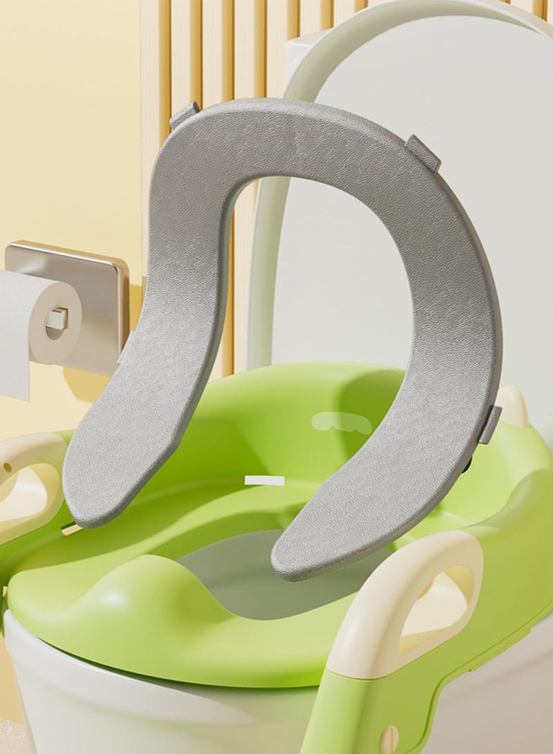 INSIJAM Potty Training Seat Kids Toilet Training Seat with Step Stool Adjustable Potty Training Toilet for Kids Boys Girls Comfortable Safe Potty Seat with Anti-Slip Pads Folding Ladder - Image 4
