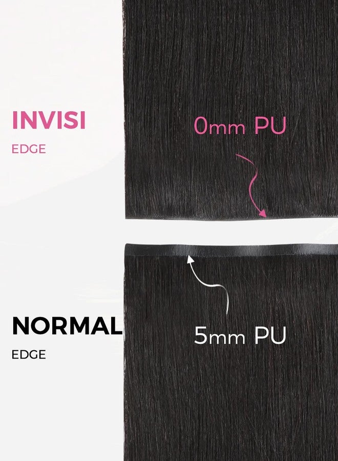 Lashey Invisi Edge & Seamless Clip in Hair Extensions Human Hair, 16 Inch 110g 7pcs(5pcs Invisi Edge& 2pcs Seamless) Real Virgin Human Hair Extensions, Natural Black Body Wave Hair - Image 4