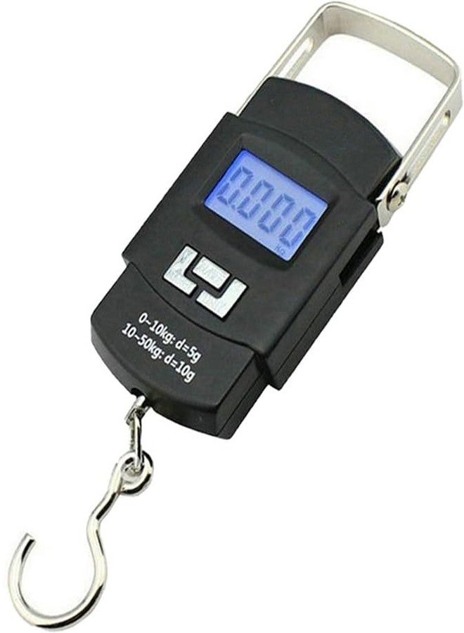 Weight Machine for Luggage, Wait Machine, Luggage Wighing Scale, Digital Weighing Scale, Bag Weighing Scale for Luggage, Electronic Portable Fishing Hook Type Digital LED Screen, 50 kg (Black) Vcx-176 - Image 1