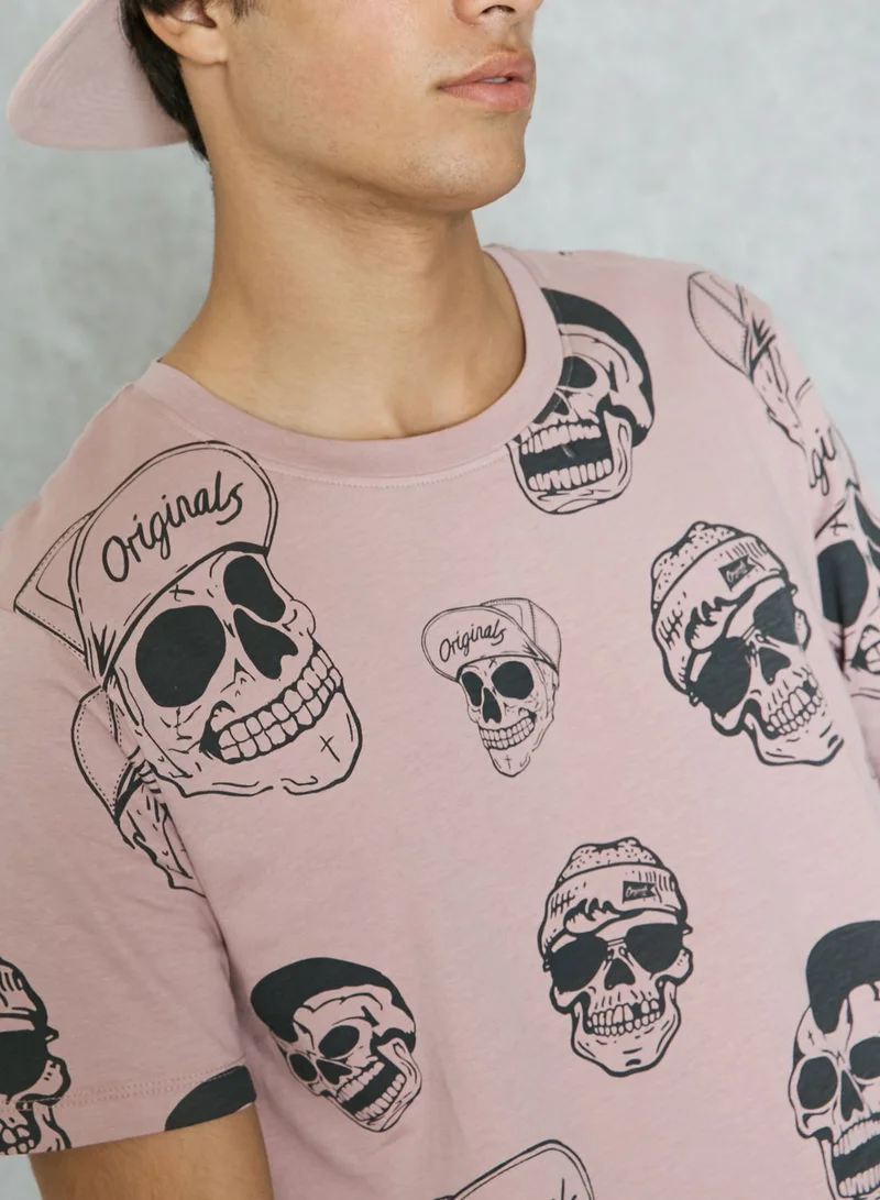 JACK & JONES Skull Print T-Shirt