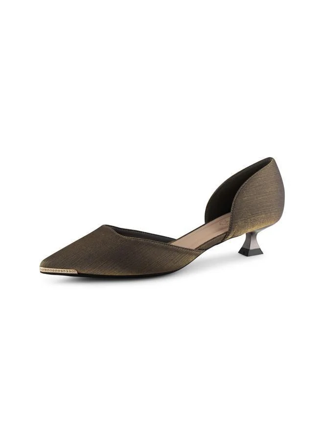 Vincci Grey Women Pointed Toe Mid Heel Pumps for Women | Best Price UAE