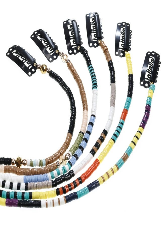 minihope 21 Inch Bright Spacer Bead Hair Wrap Set with Tassels, Hair Clips, and Retro Charm - 6 Styles for Women and Girls. - Image 2
