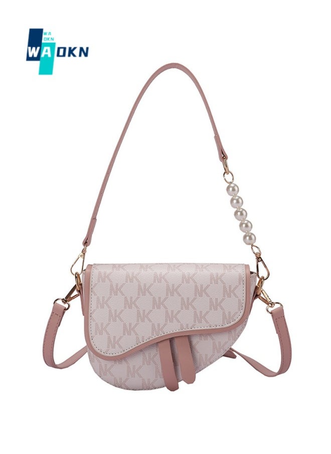 WAOKN - Women's Versatile Shoulder Bag, Ladies Stylish Saddle Bag Crossbody Bag Armpit Bag, PU Leather Tote Bag Handbag Sling Bag Side Bag Gift Bag for College Students and Teenagers - Image 1