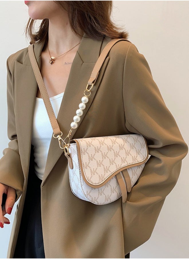 WAOKN - Women's Versatile Shoulder Bag, Ladies Stylish Saddle Bag Crossbody Bag Armpit Bag, PU Leather Tote Bag Handbag Sling Bag Side Bag Gift Bag for College Students and Teenagers - Image 1