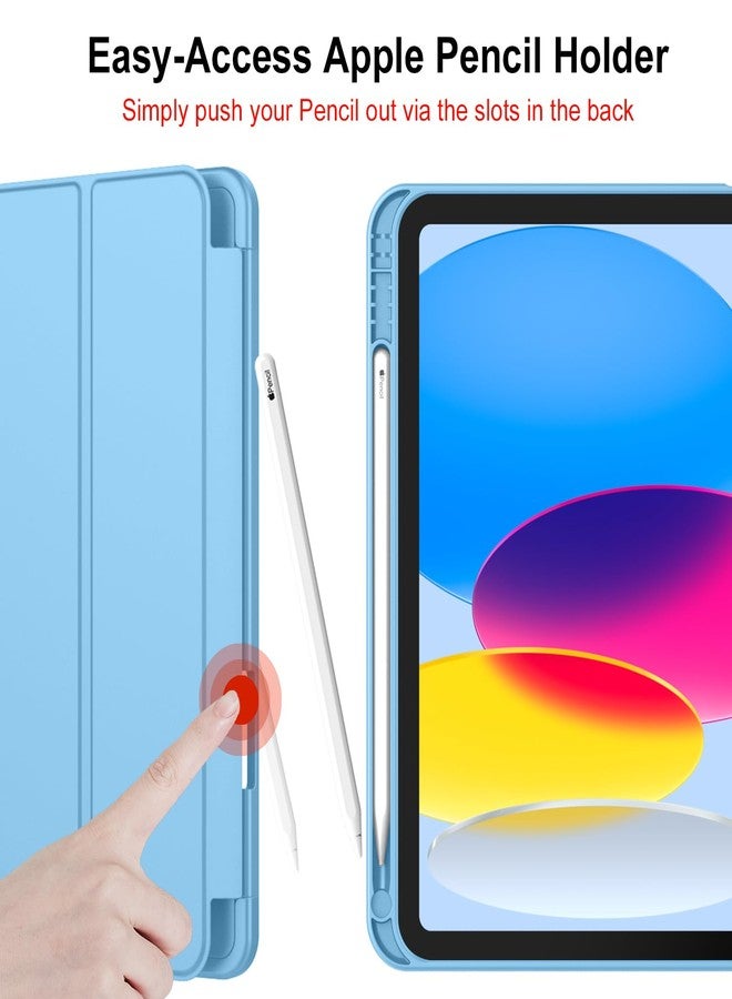 iMieet جراب iMieet لجهاز iPad (A16) من الجيل الحادي عشر/الجيل العاشر [11 بوصة 2025/10.9 بوصة 2022] مع حامل قلم، غطاء ذكي ثلاثي الطي مع ظهر من مادة TPU الناعمة، خاصية التشغيل/الإيقاف التلقائي (لون بنفسجي فاتح) - Image 5