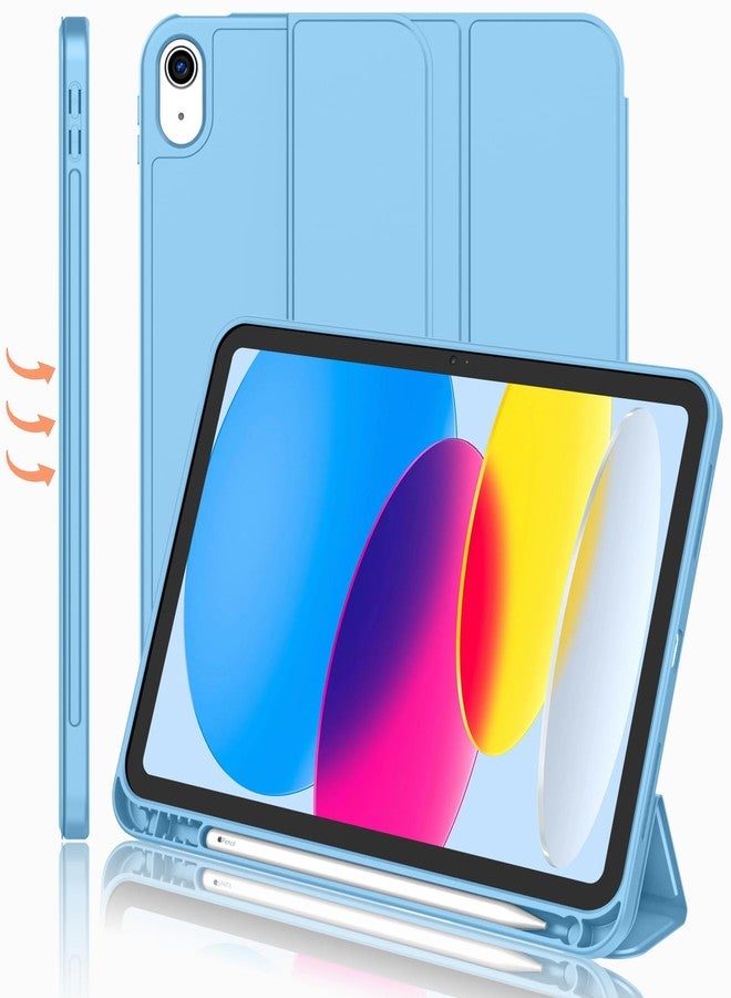 iMieet جراب iMieet لجهاز iPad (A16) من الجيل الحادي عشر/الجيل العاشر [11 بوصة 2025/10.9 بوصة 2022] مع حامل قلم، غطاء ذكي ثلاثي الطي مع ظهر من مادة TPU الناعمة، خاصية التشغيل/الإيقاف التلقائي (لون بنفسجي فاتح) - Image 1