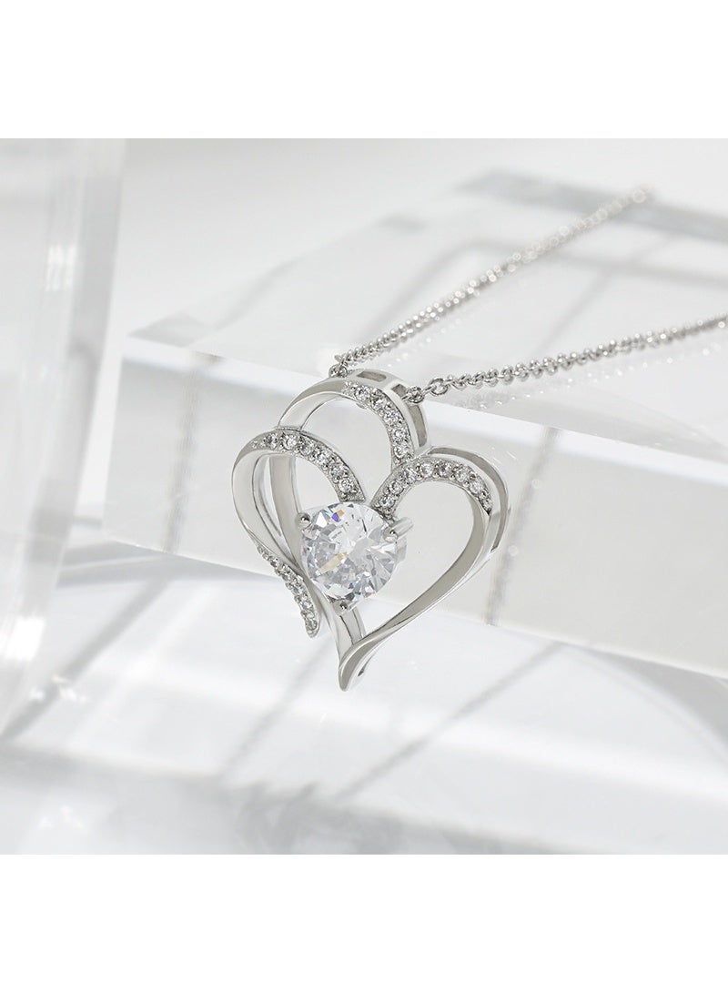 Heart Birthstone Necklaces for Women,925 Sterling Silver Love Heart Pendant Necklace,Mother’s Day Birthday Anniversary Valentine Jewelry Gift for Girlfriend Wife Mom Lady - Image 4