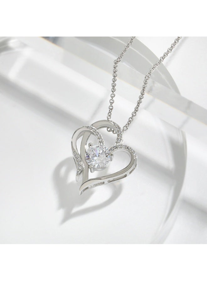 Heart Birthstone Necklaces for Women,925 Sterling Silver Love Heart Pendant Necklace,Mother’s Day Birthday Anniversary Valentine Jewelry Gift for Girlfriend Wife Mom Lady - Image 2