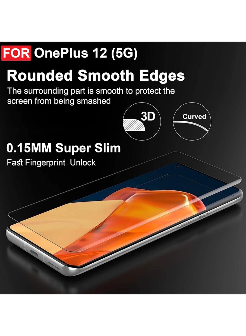 Tempered Glass for OnePlus 12 5G UV Screen Protector Full Glue Edge-to-edge 3D Curved Tempered Glass Fingerprint Compatible Anti Scratch 9H hardness for OnePlus 12 5G - Image 2