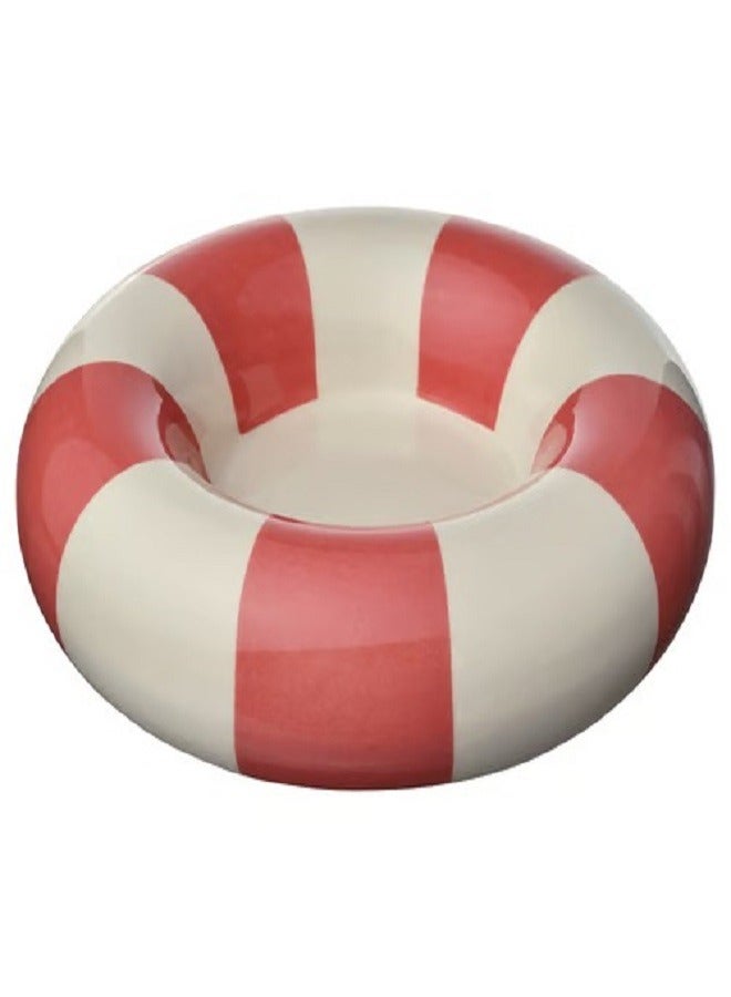 Candle holder, dark pink/white, 4 cm - Image 1