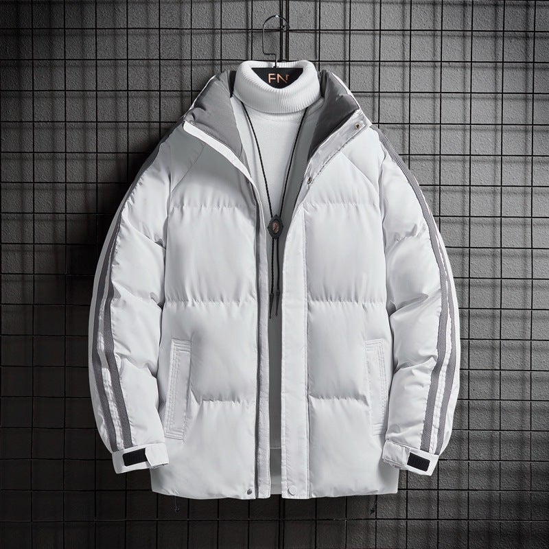 Cotton-Padded Jacket For Men And Women Couple 2023 New Stand Collar Loose Cotton-Padded Coat Trendy Korean Style Short Winter Cotton-Padded Jacket For Men Outside - Image 4