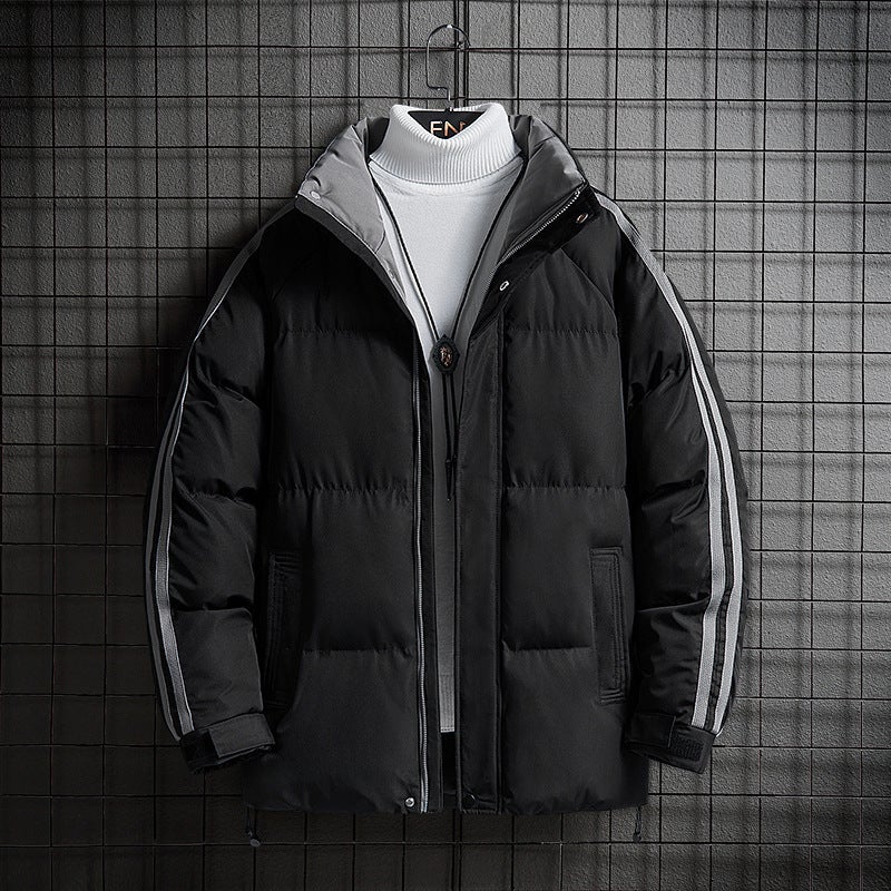 Cotton-Padded Jacket For Men And Women Couple 2023 New Stand Collar Loose Cotton-Padded Coat Trendy Korean Style Short Winter Cotton-Padded Jacket For Men Outside - Image 5