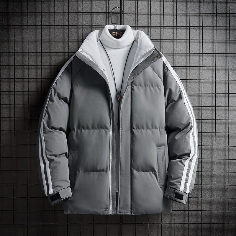 Cotton-Padded Jacket For Men And Women Couple 2023 New Stand Collar Loose Cotton-Padded Coat Trendy Korean Style Short Winter Cotton-Padded Jacket For Men Outside - Image 1