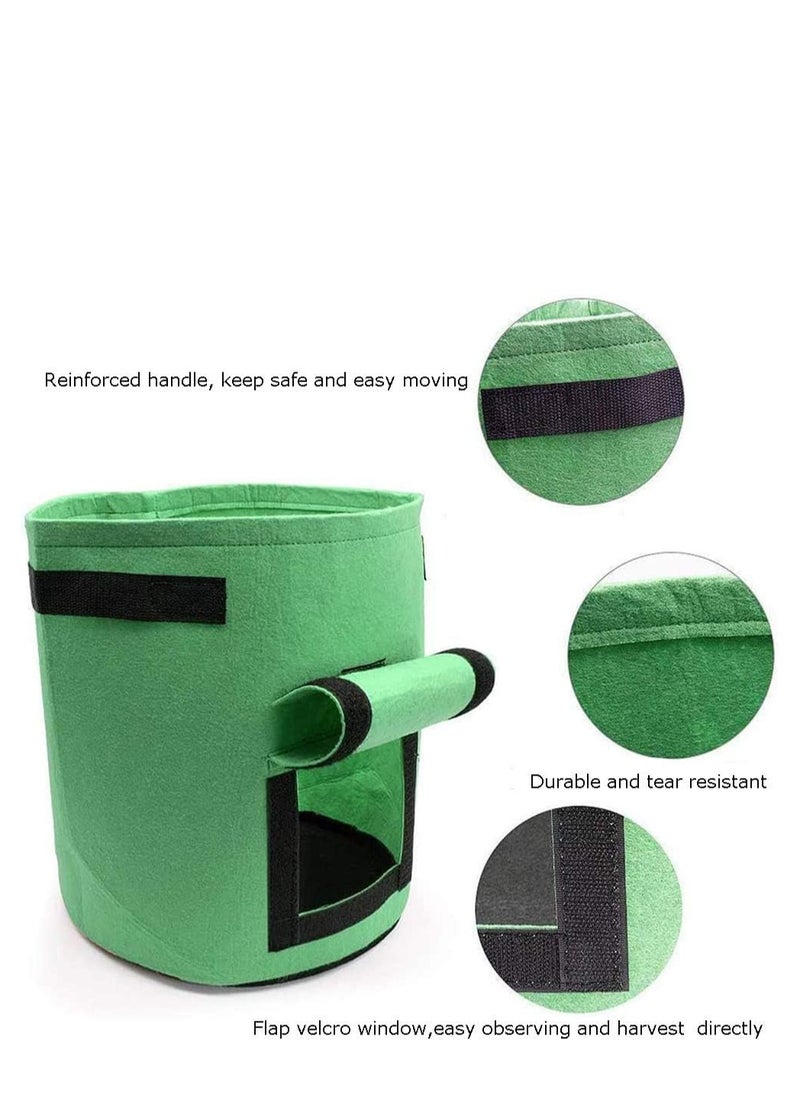 Mmmon - 3Pcs Grow Bags 10 Gallon With Fixed Reinforced Handlespack Nonwoven Nylon Materialgrow Flowers Strawberries Potatoes Carrots And Vegetables - Image 1