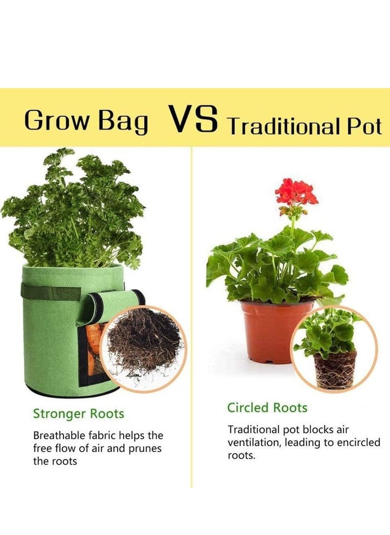 Mmmon - 3Pcs Grow Bags 10 Gallon With Fixed Reinforced Handlespack Nonwoven Nylon Materialgrow Flowers Strawberries Potatoes Carrots And Vegetables - Image 1