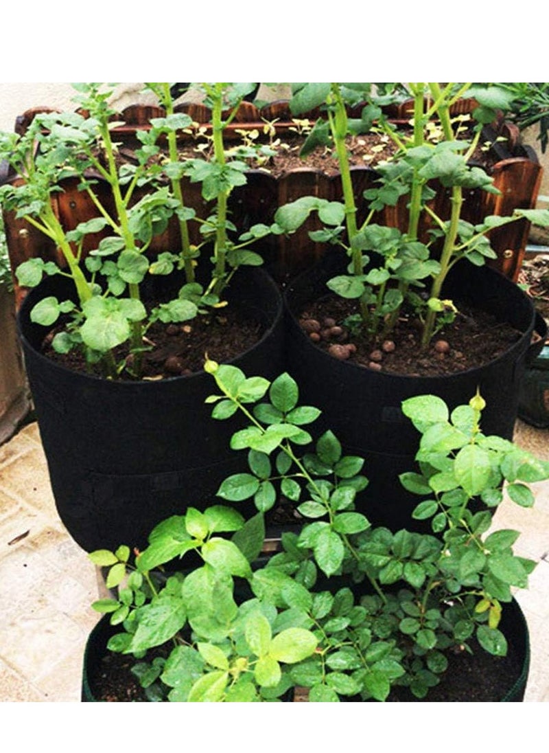 Mmmon - 3Pcs Grow Bags 10 Gallon With Fixed Reinforced Handlespack Nonwoven Nylon Materialgrow Flowers Strawberries Potatoes Carrots And Vegetables - Image 1