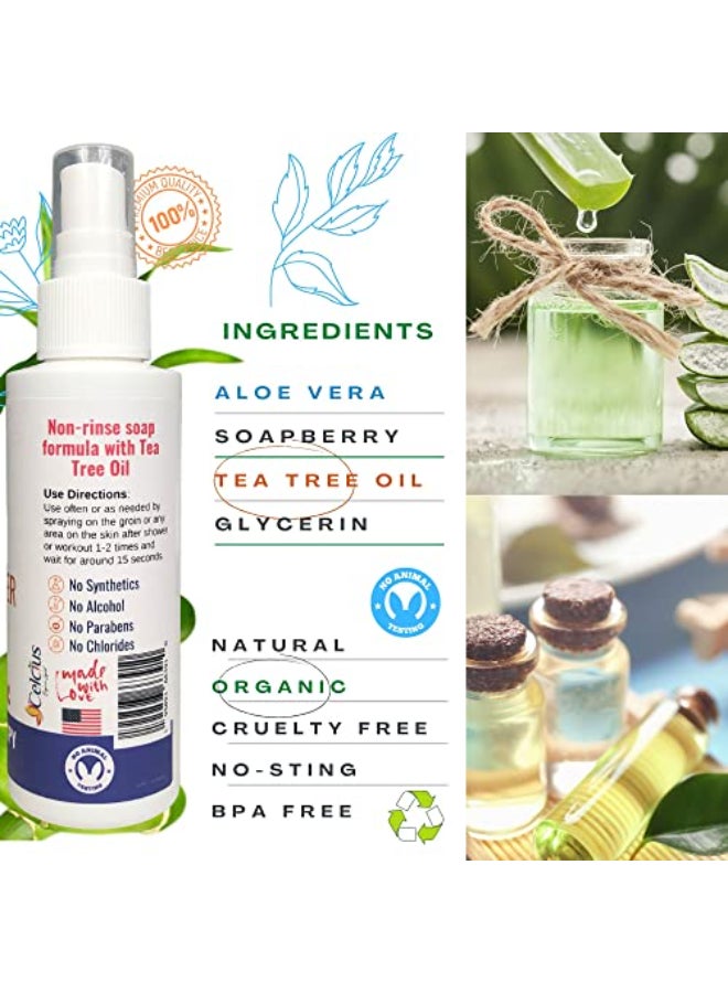 Organic life All Natural Ball Spray Deodorant for Men Groin Deodorant Spray with Organic Tea Tree Oil All Natural Crotch Itch Spray - Image 4