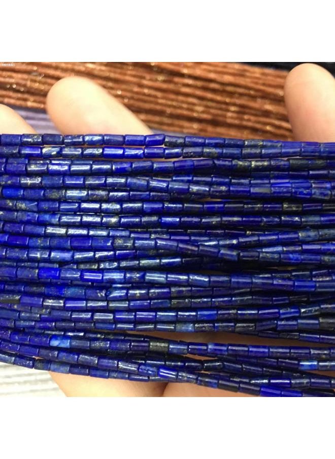 null - Natural 2*4mm Barrel Beads Turquoise Turquoise Agate Red Agate Lapis Lazule Tiger Eye Black Agate Loose Beads Long Chain Handmade-Color:Red Agate 2*4mm Long Barrel 39cm Total Length High Quality Handicraft Processing - Image 1