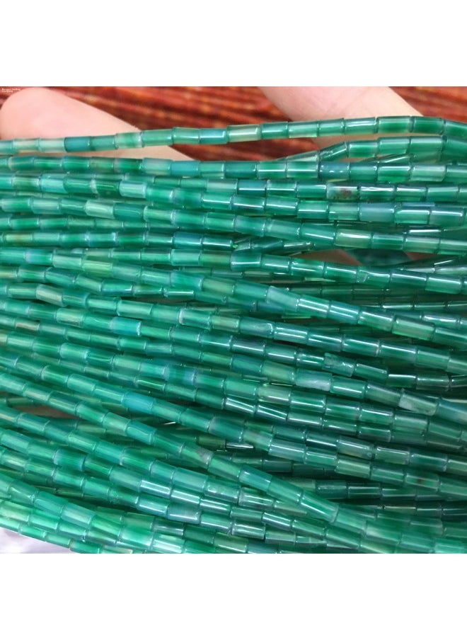 null - Natural 2*4mm Barrel Beads Turquoise Turquoise Agate Red Agate Lapis Lazule Tiger Eye Black Agate Loose Beads Long Chain Handmade-Color:Red Agate 2*4mm Long Barrel 39cm Total Length High Quality Handicraft Processing - Image 1