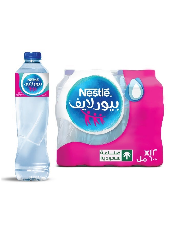 Nestle Waters مياه نستله بيور لايف المعبأة للشرب - 12 × 600 مل - Image 2