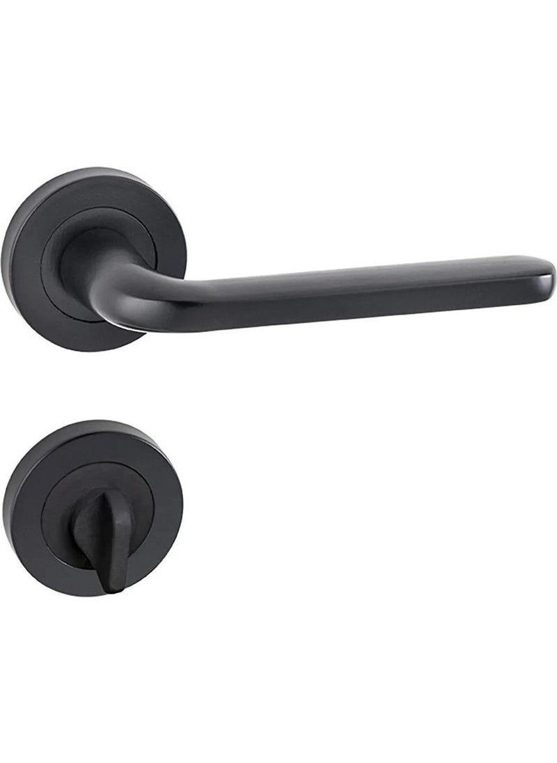 Eym - Arpat Likya Round Badge WC Door Handle Matte Black - Image 1