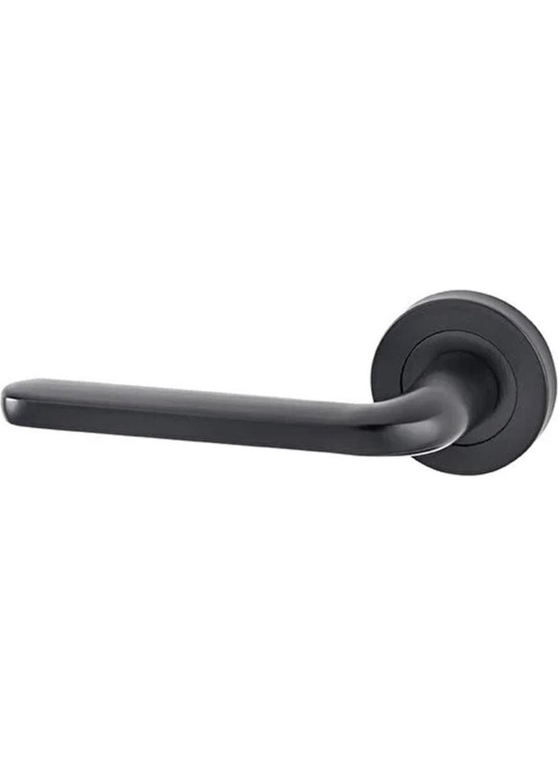 Eym - Arpat Likya Round Badge WC Door Handle Matte Black - Image 1
