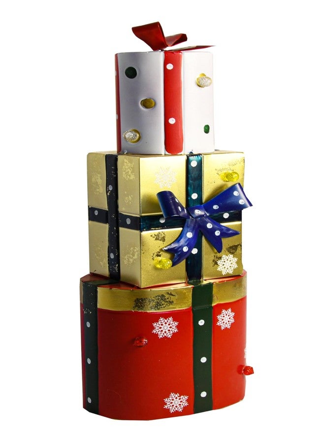 Owlgift Metal Christmas Lighted Decorative Boxes, 6 LED Box Decorations, Presents Boxes w/Ribbon Bows Decorations for Xmas Tree, Yard, Home, Indoor Outdoor Holiday Décor - Image 1