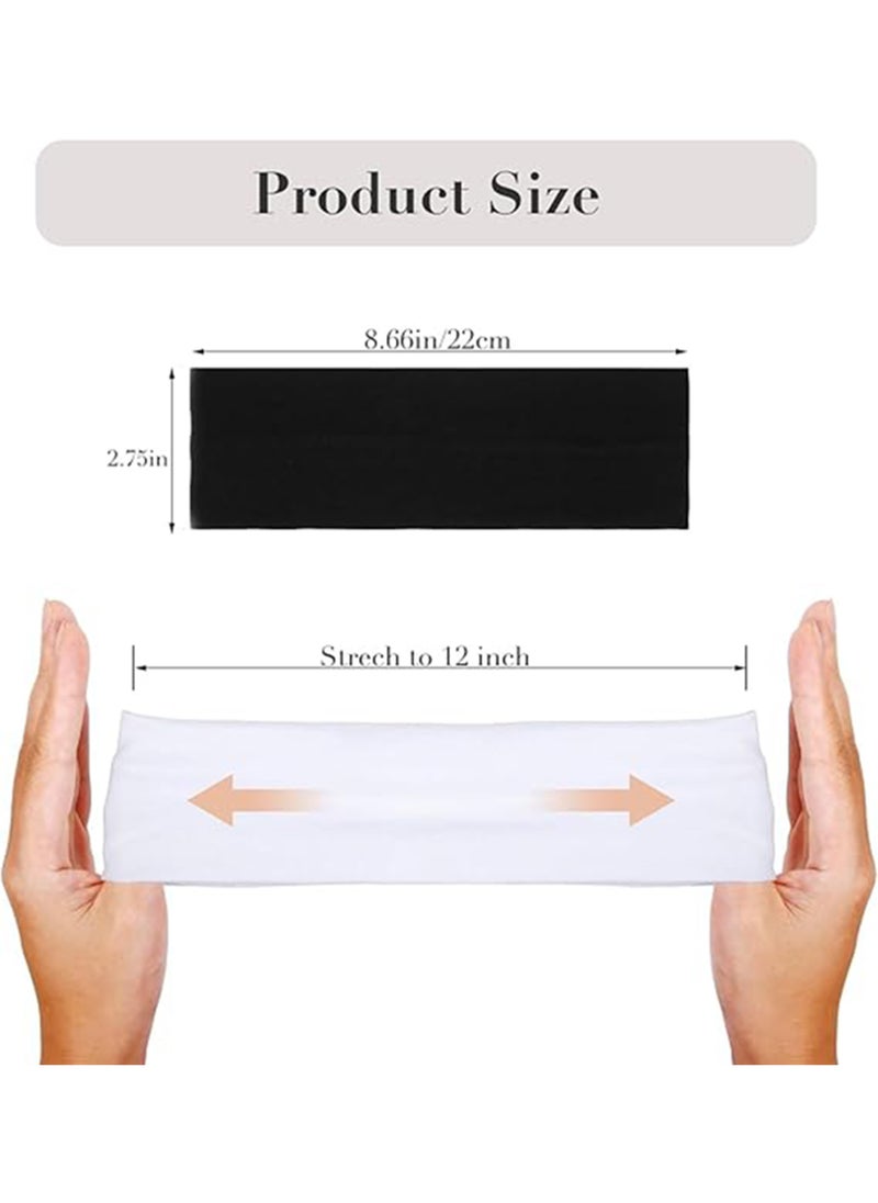 Generic Wide Headbands for Women Men, 2 pack Black Fashion Headbands for Women's Hair, Soft Fabric Stretchy Hair Bands for Makeup, Yoga, Running, Sports  - Image 5