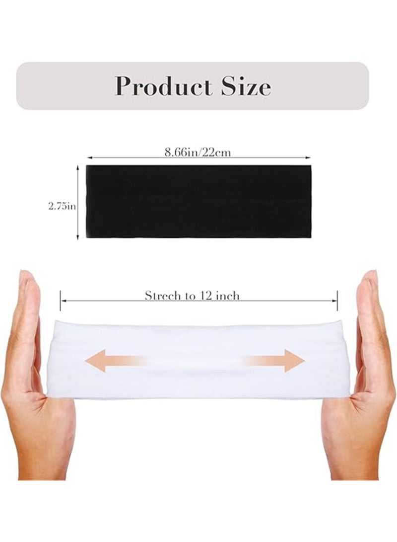 Wide Headbands for Women Men, 2 pack Black Fashion Headbands for Women's Hair, Soft Stretchy Hair Bands for Makeup, Yoga, Running, Sports - Image 5