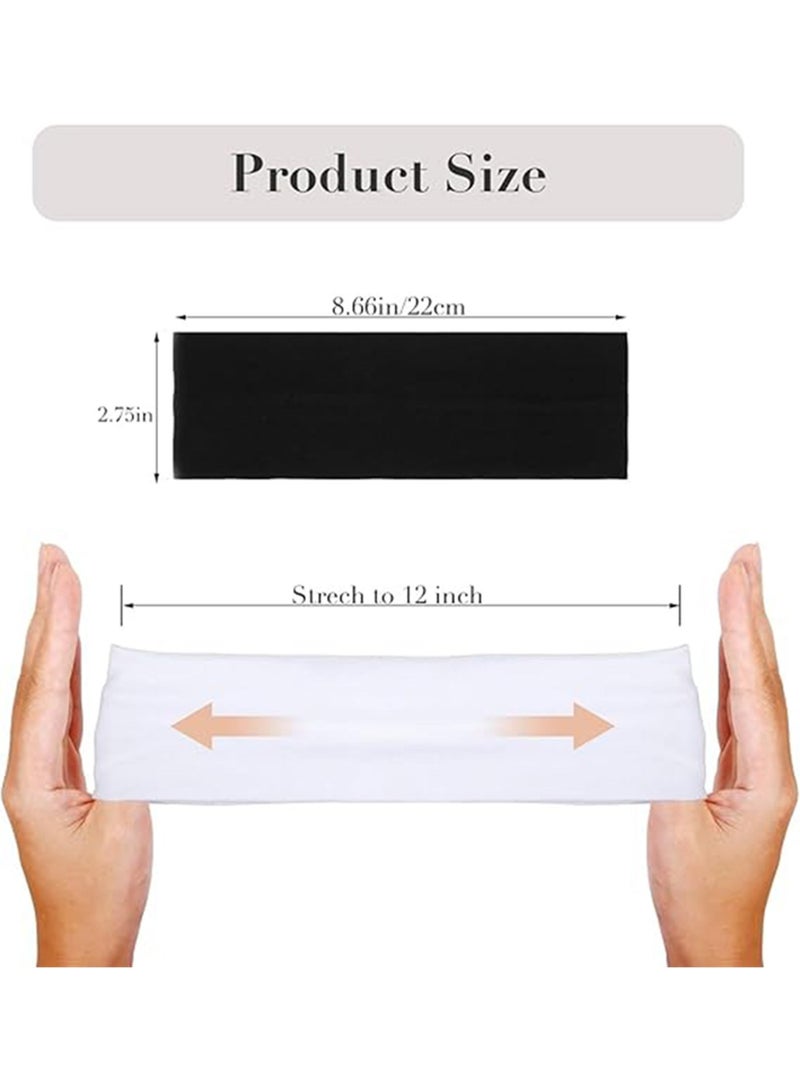 Wide Headbands for Women Men, 2 pack Black Fashion Headbands for Women's Hair, Soft Stretchy Hair Bands for Makeup, Yoga, Running, Sports - Image 5