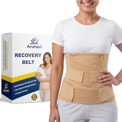 ARUNAVI 3-in-1 Postpartum Belt After Delivery C Section – Adjustable Post Delivery Belt for Women Tummy, Waist & Pelvis Support – Maternity Belt for Post Pregnancy Recovery, After Delivery & C Section Care (S-XL) – Beige - Image 1