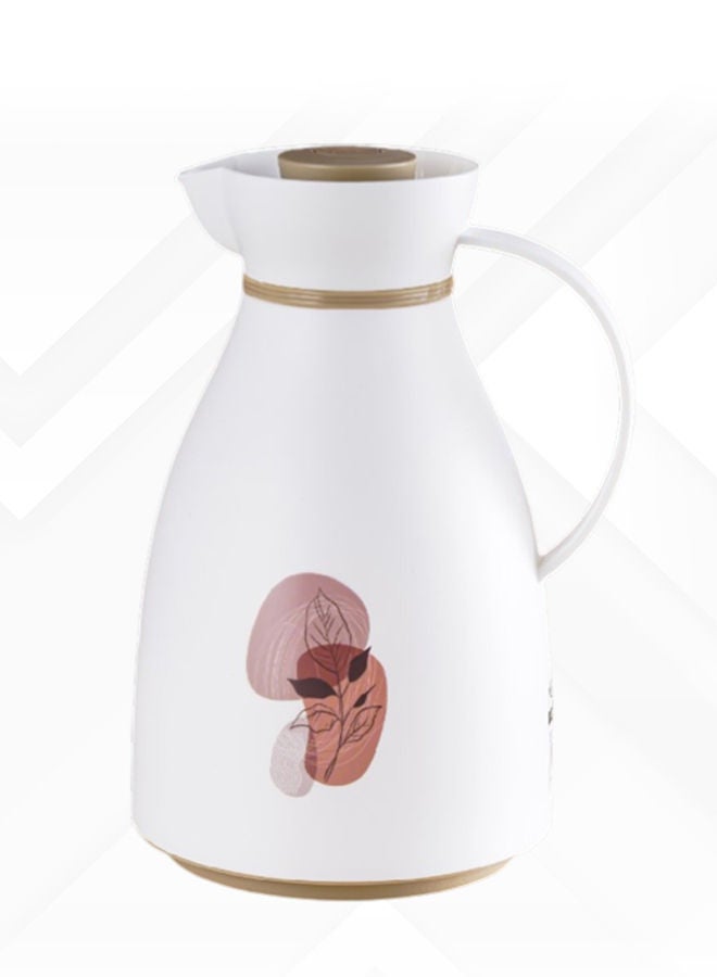 Trust Plastic Tea/Coffee Flask 1 Liter White/Biege - Image 1