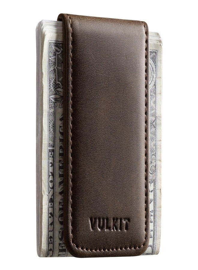 VULKIT Magnetic Money Clip Leather Money Holder Minimalist Design Holds Up to 15 Cash - Image 1