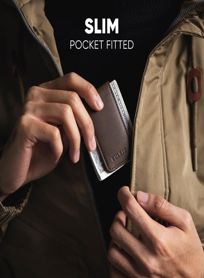 VULKIT Magnetic Money Clip Leather Money Holder Minimalist Design Holds Up to 15 Cash - Image 4