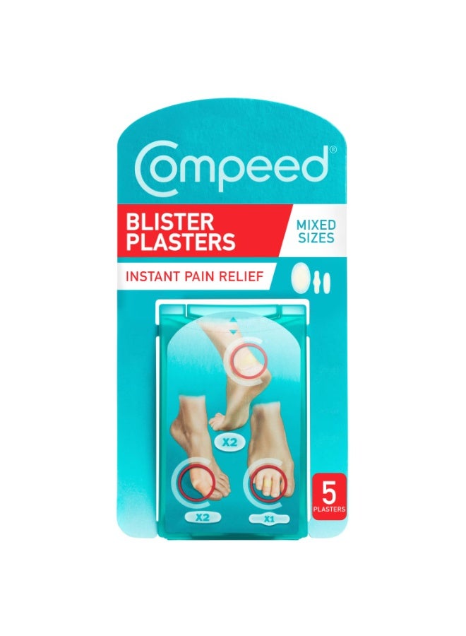Compeed Blister Bandage For Foot, Toe, Finger Rubbing Protection, Breathable Foot Protector Hydrocolloid Bandage, 5 Mix Patches Pack - Image 1