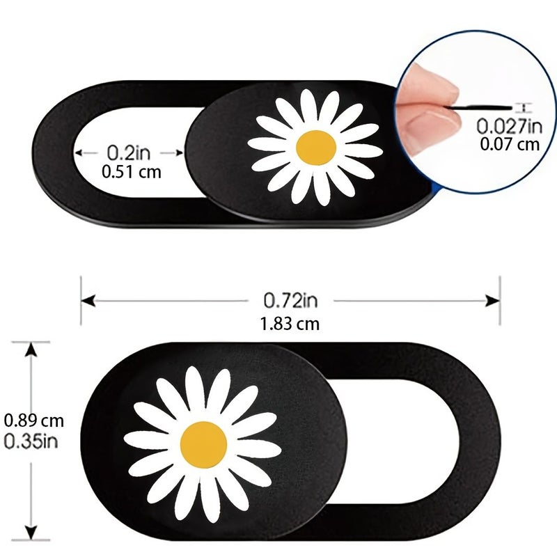 3 Pcs Polychrome Daisy Webcam Cover Slider for Laptop Phone Tablet - Image 2