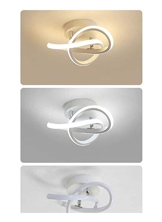Arabest Modern LED Ceiling Light, Round Geometry Ceiling Lamp, Chic Chandelier Tricolor for Hallway, Living Room, Bedroom 24W Dia 25CM (White)  - Image 2