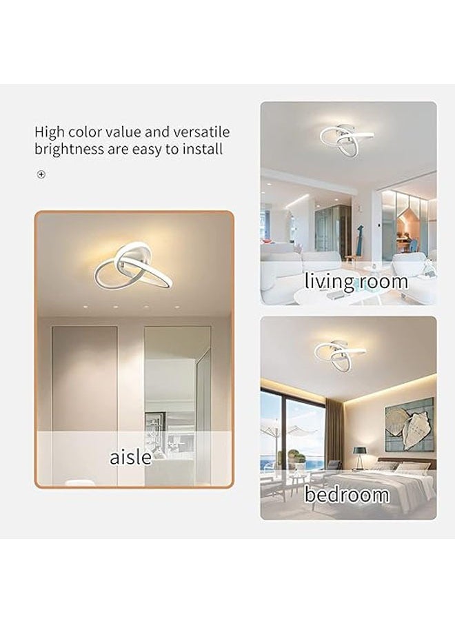 Arabest Modern LED Ceiling Light, Round Geometry Ceiling Lamp, Chic Chandelier Tricolor for Hallway, Living Room, Bedroom 24W Dia 25CM (White)  - Image 4