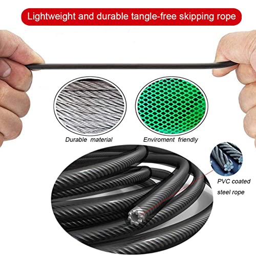 Redify Jump Rope,Jump Ropes for Fitness for Women Men and Kids,Speed Jumping Rope for Workout with Ball Bearings,Adjustable Skipping Rope for Exercise&Slim Body at Home School Gym (Green) - Image 5