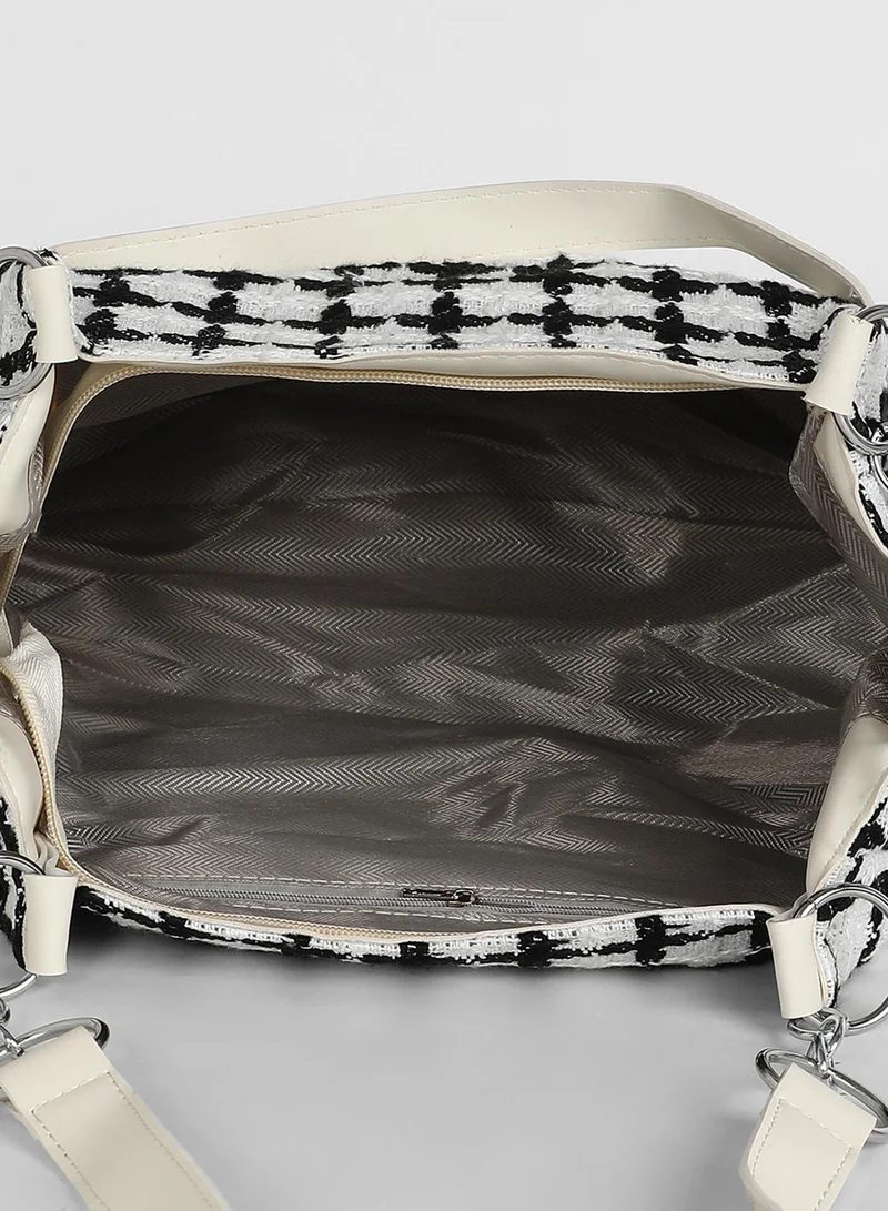 صوص هاوت The Graph Tote Bag - Porcelain White & Raven Black