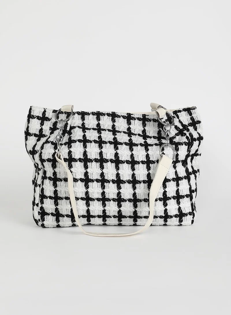 صوص هاوت The Graph Tote Bag - Porcelain White & Raven Black